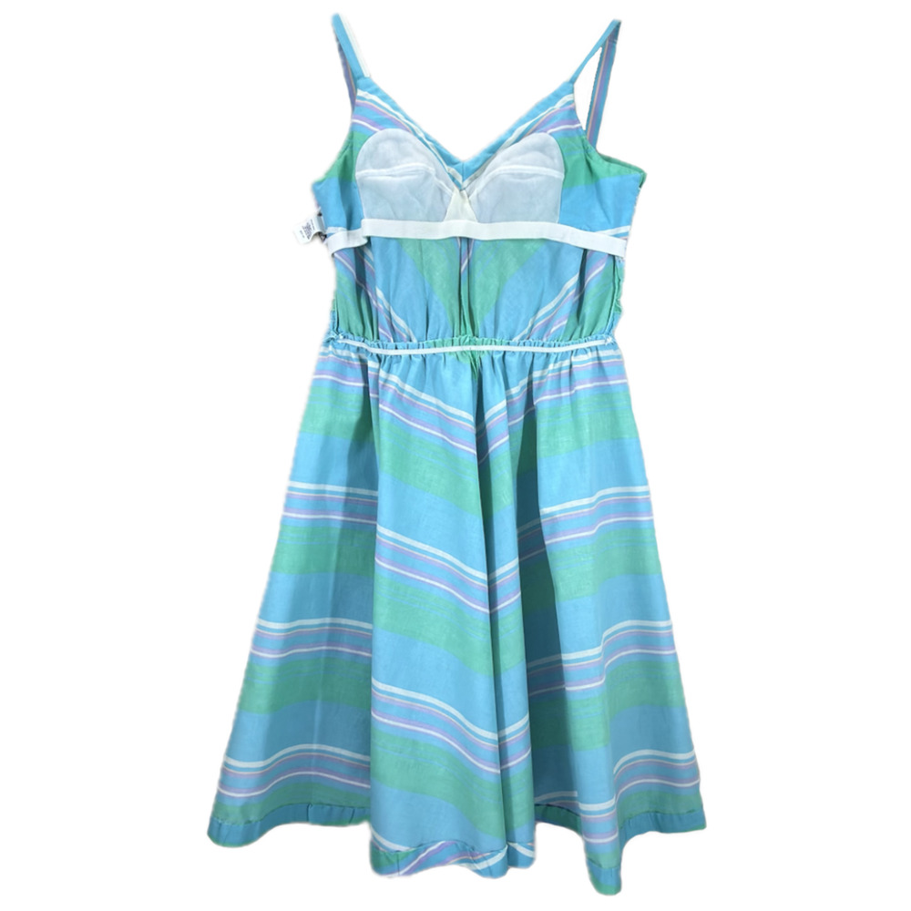 Dash-About Striped Belted Sleeveless Cotton Dress Midi Multicolor Women Size 10 - Picture 6 of 14